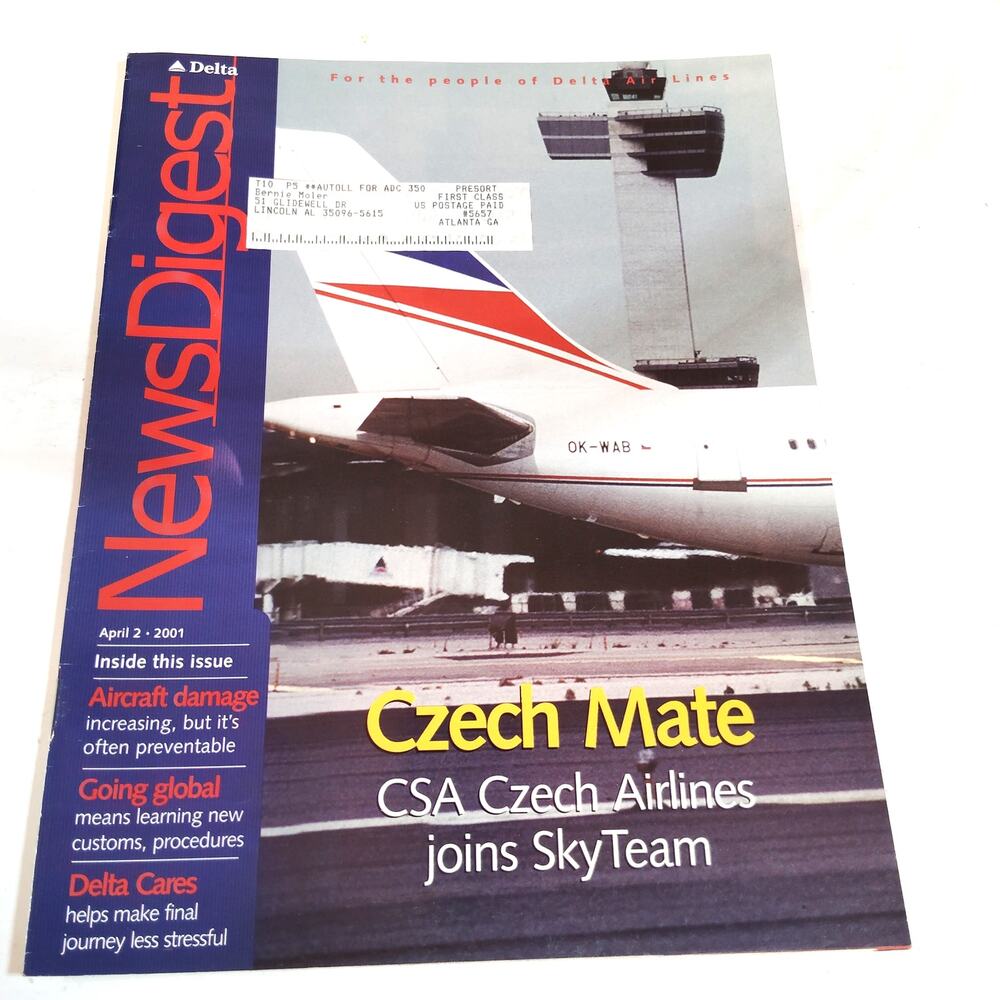 Delta News Digest - April 2, 2001 - Czech Mate, SkyTeam Airline Magazine